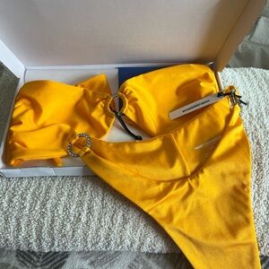 Vibrant Yellow Bandeau Bikini Set